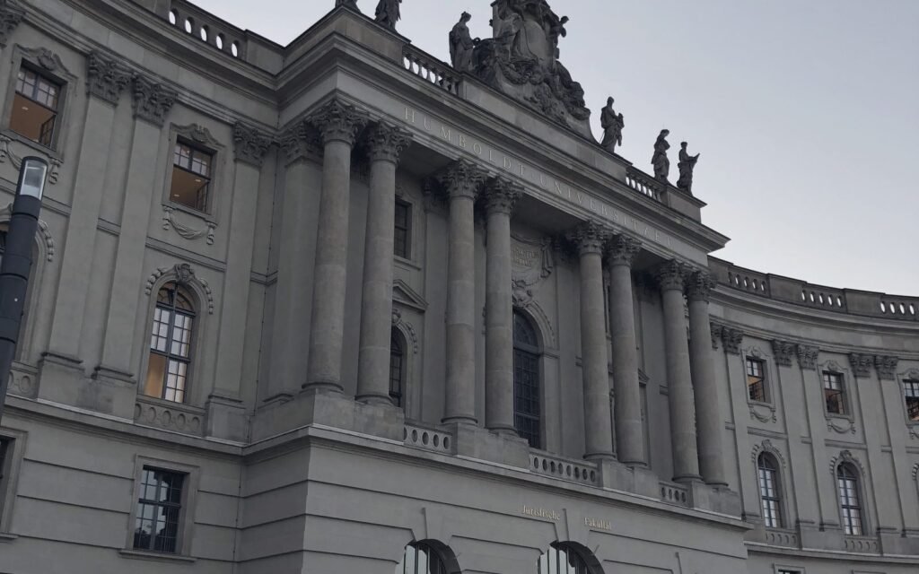 Facade of a Humboldt-Universität building on Bebelplatz, Berlin